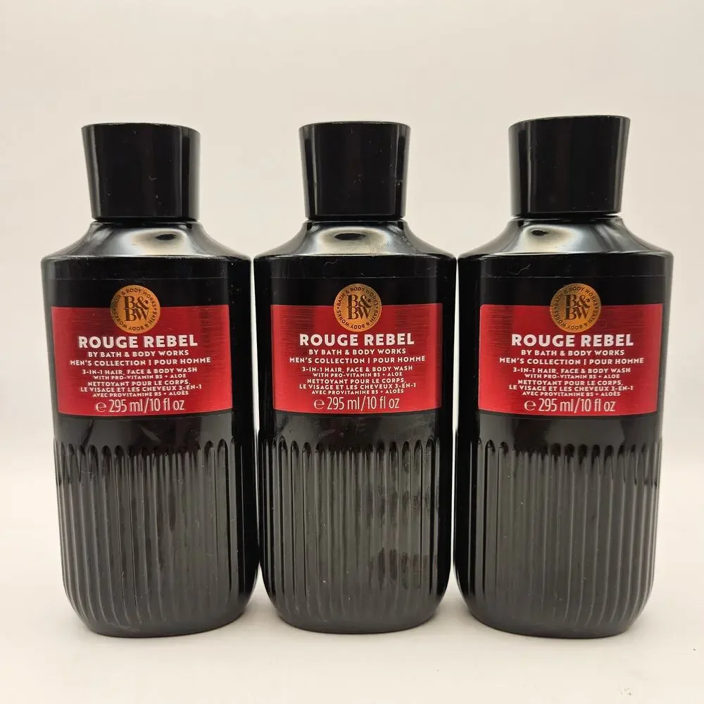 BATH & BODY WORKS ROUGE REBEL 3 IN 1 BODY WASH LOT 3